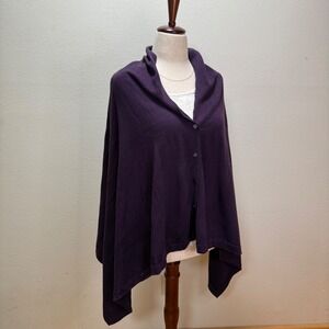 IMAN Shawl Collar Button Front‎ Poncho Wrap  Capelet Sweater OS Missy